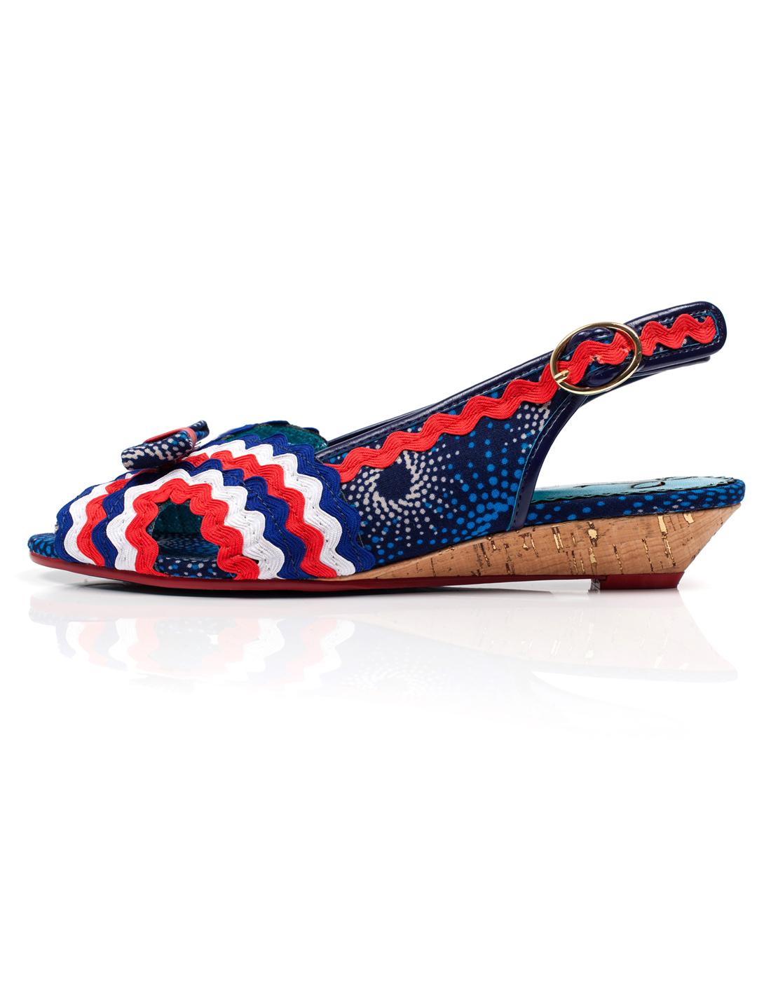 POETIC LICENCE Ruthie Ruffle 60s Mod Slingback Sandals