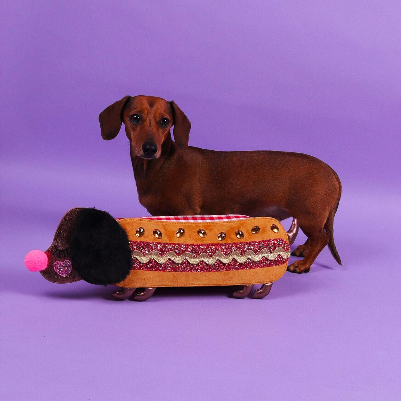 IRREGULAR CHOICE Sausage Sarnie Dachshund Sausage Dog Bag