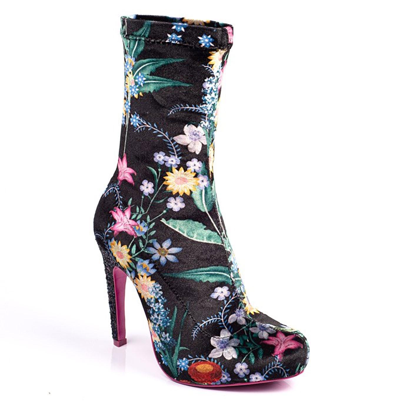 POETIC LICENCE Sumptuous Sue Floral Retro Sock Boots