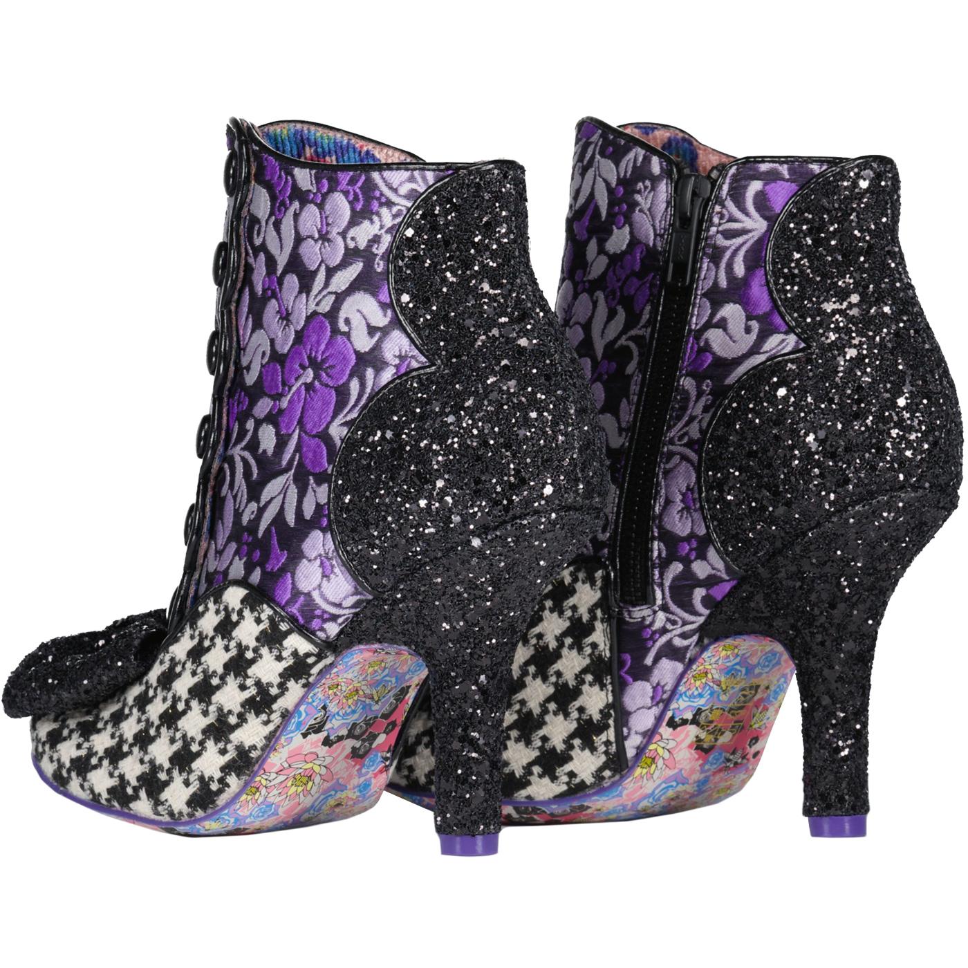 Irregular Choice Sleepy Squirrel Chunky Ankle Boots in Black