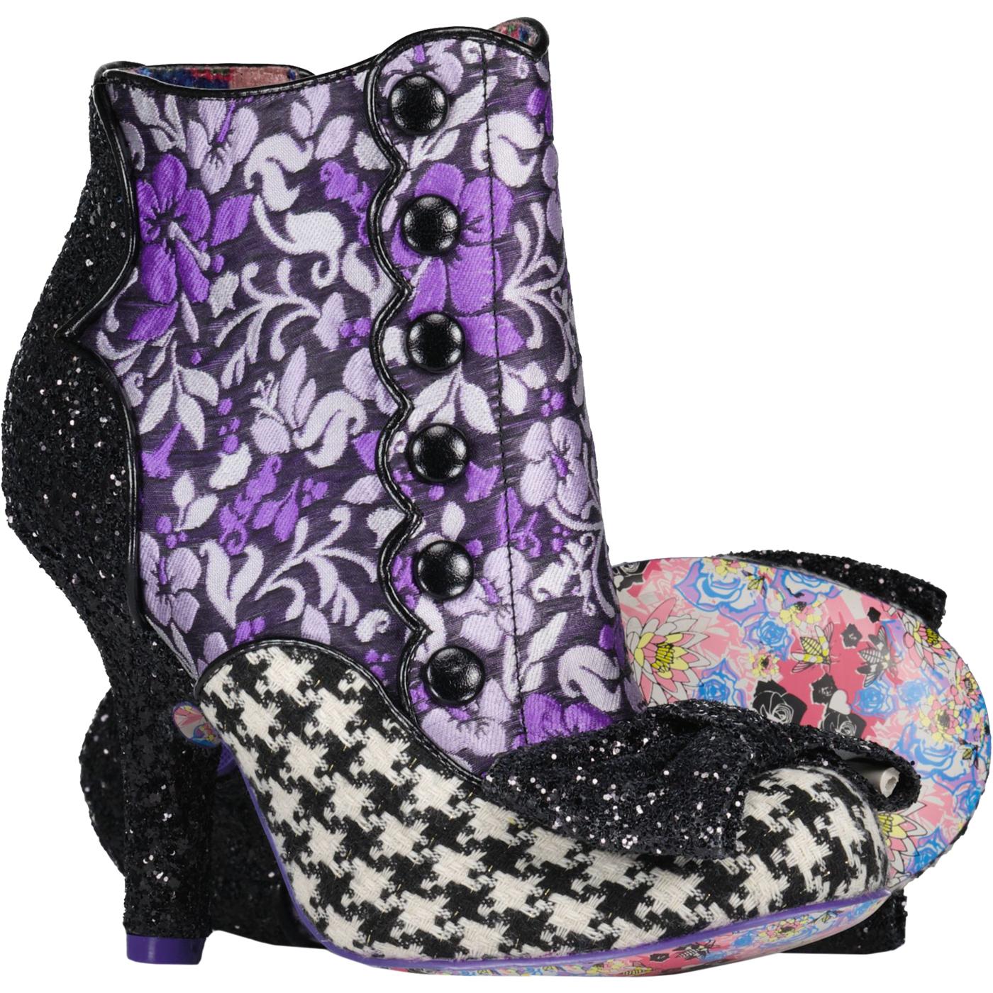 Irregular Choice Sleepy Squirrel Chunky Ankle Boots in Black