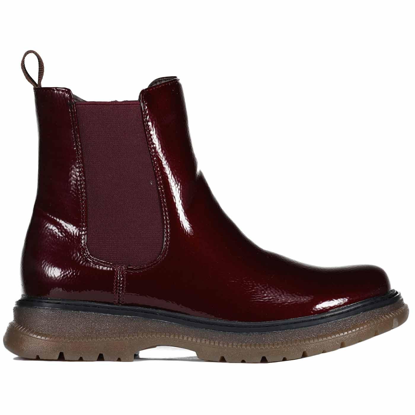 Jessica Women's Retro 60s Burgundy Patent Chelsea Boots