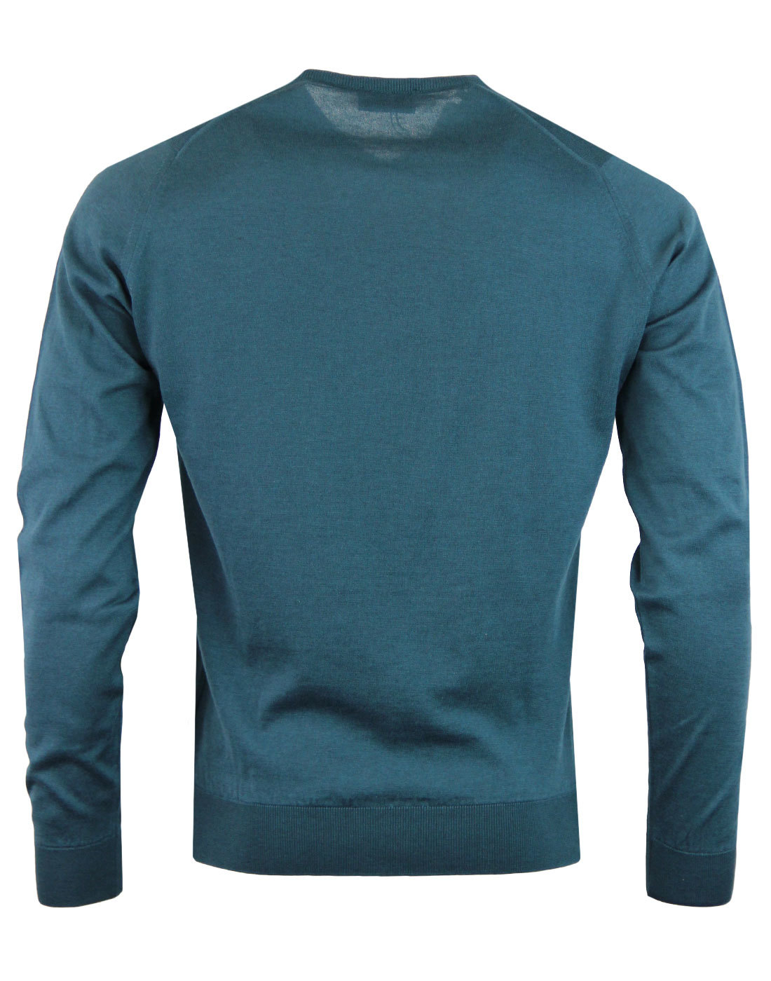 JOHN SMEDLEY Mens Mod Retro Aydon V-Neck Jumper Green