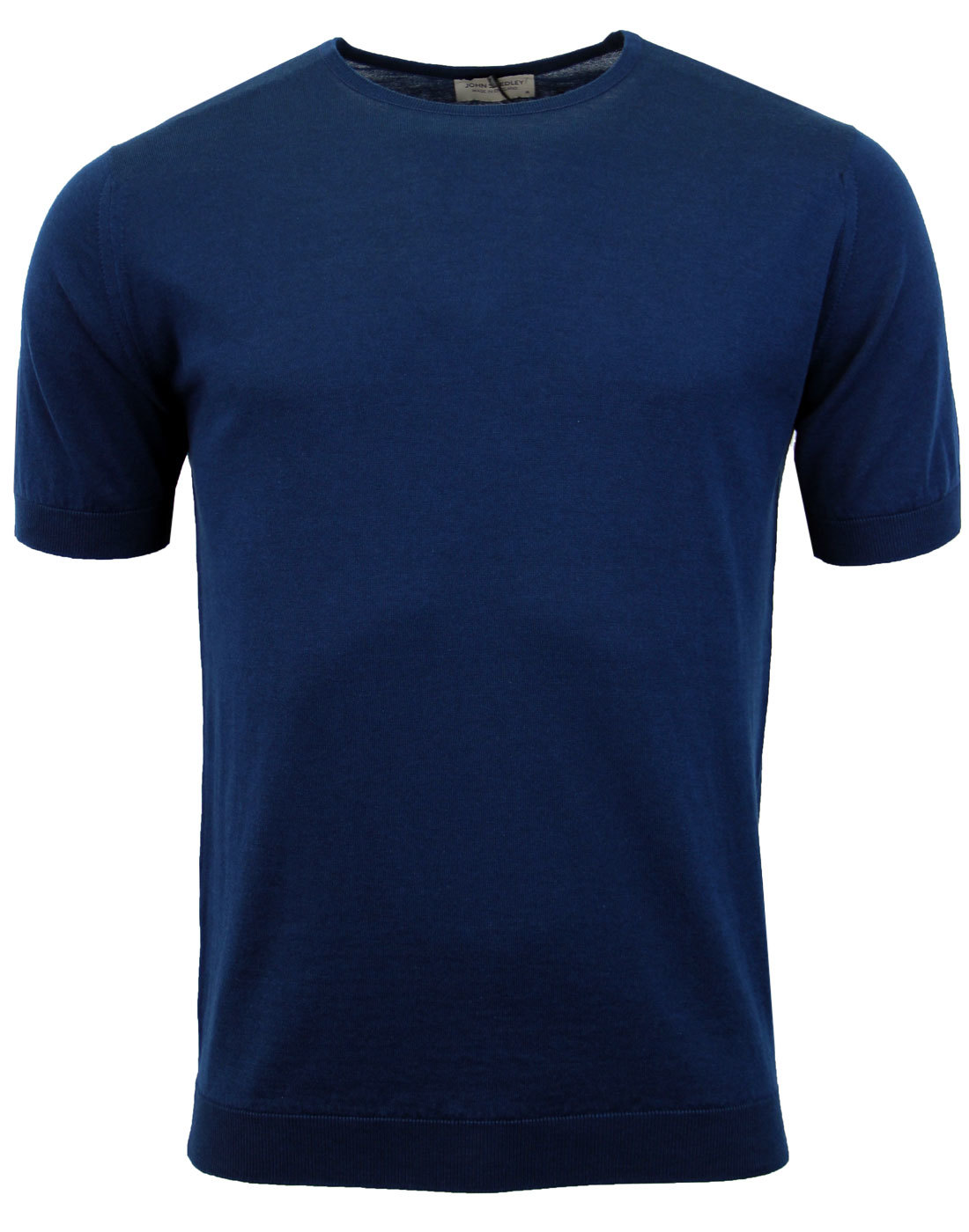 JOHN SMEDLEY Belden Retro Mod Made in England Knit T-Shirt Indigo