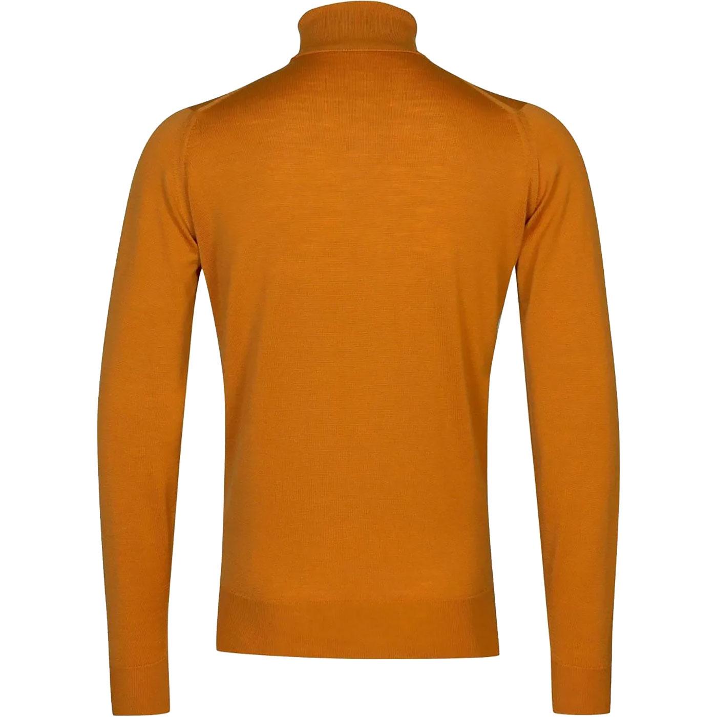 John Smedley Cherwell Retro Roll Neck Jumper In Saffron