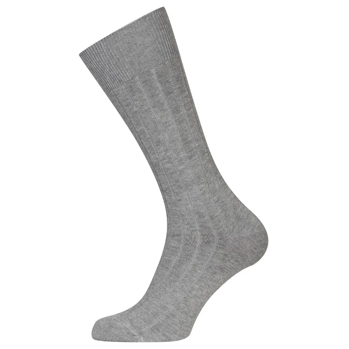 Delta JOHN SMEDLEY Retro Ribbed Socks (Silver)