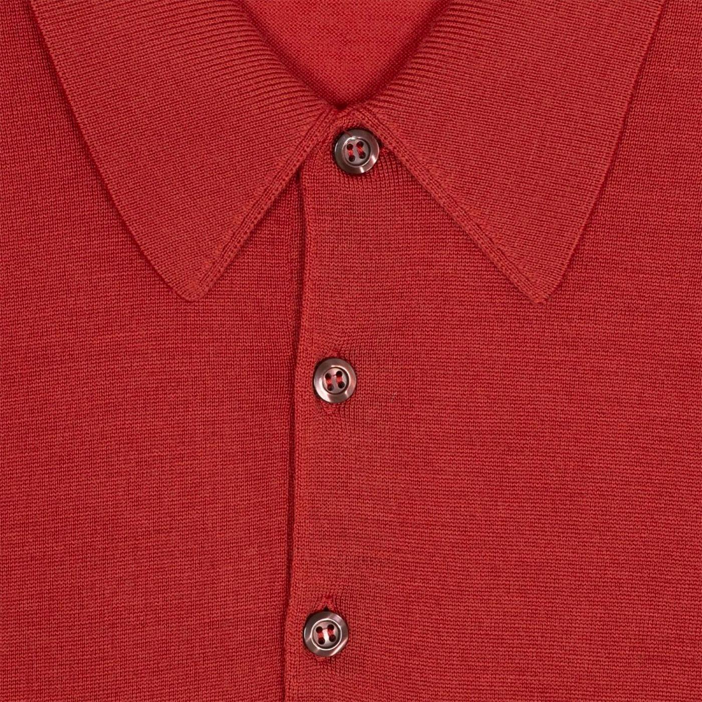 JOHN SMEDLEY Dorset Merino Wool Mod Polo Shirt Redwood JOHN SMEDLEY Dorset Merino Wool Mod Polo Shirt Redwood