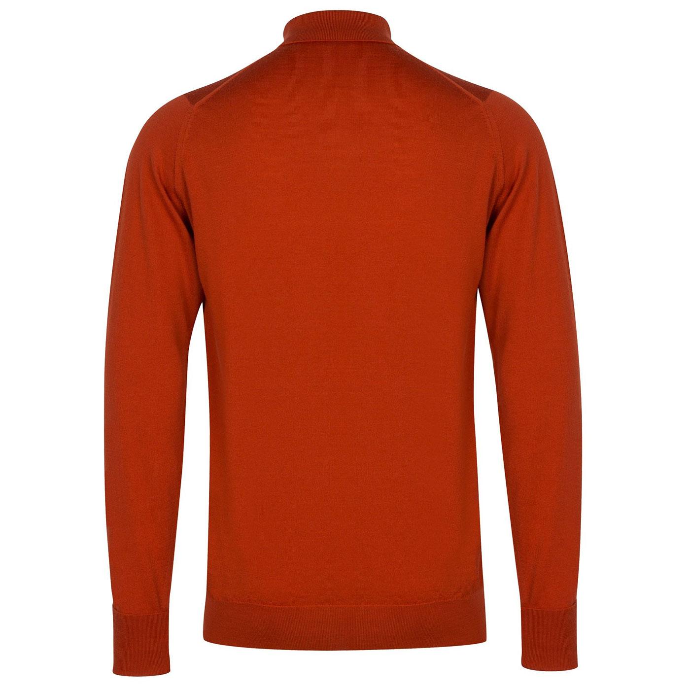 Dorset JOHN SMEDLEY Knitted Wool Mod Polo Shirt Orange