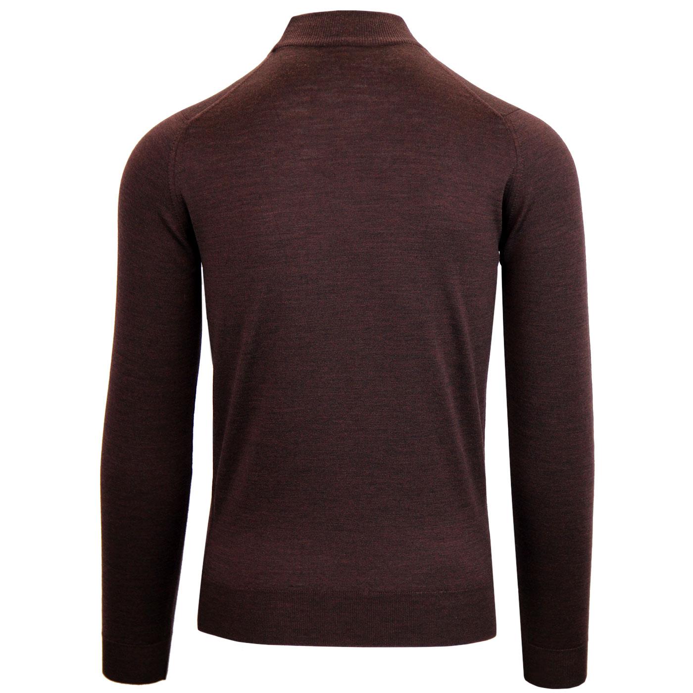 JOHN SMEDLEY 'Harcourt' Mock Turtleneck Jumper Chestnut