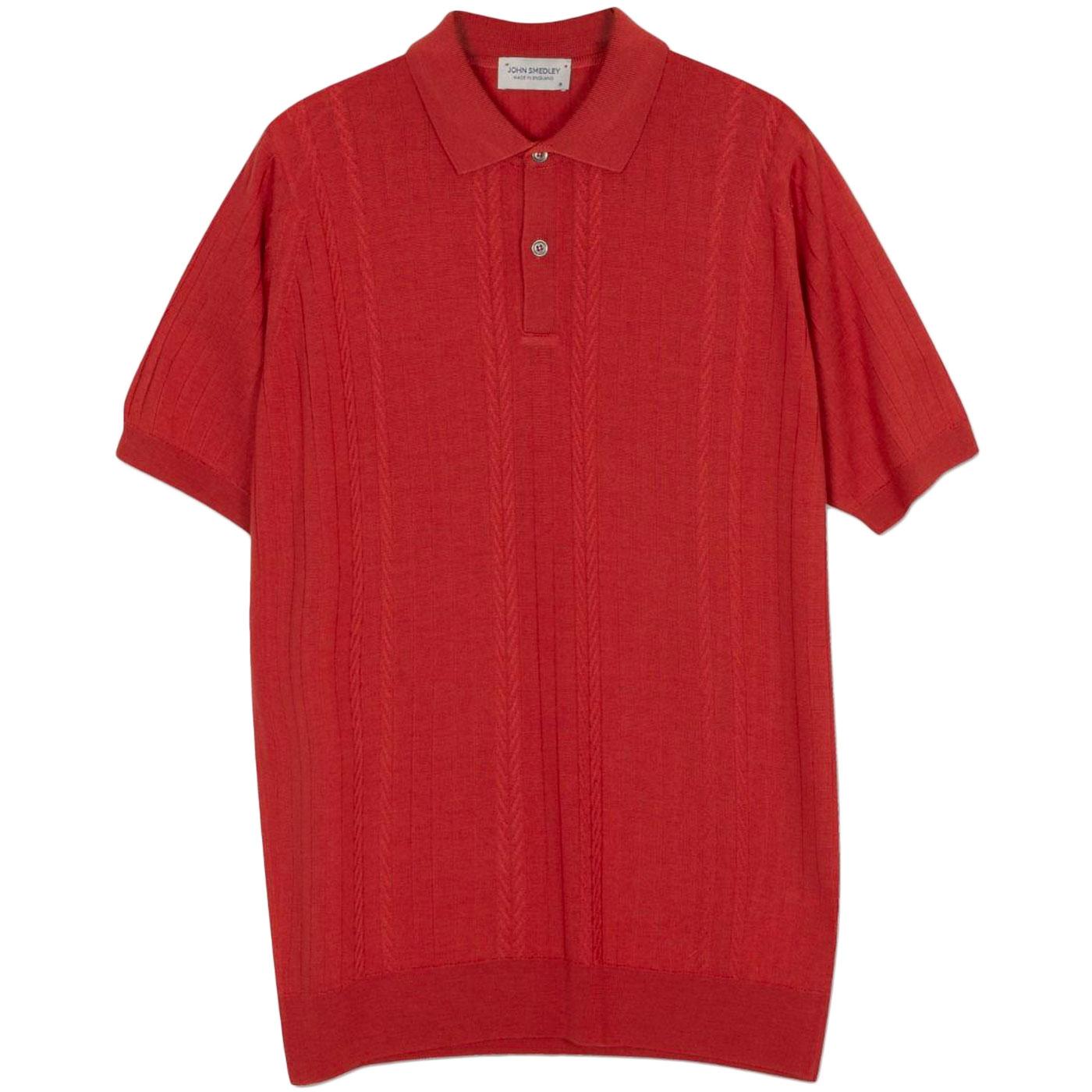 Hoffman John Smedley Fine Knit Cable Polo Shirt R