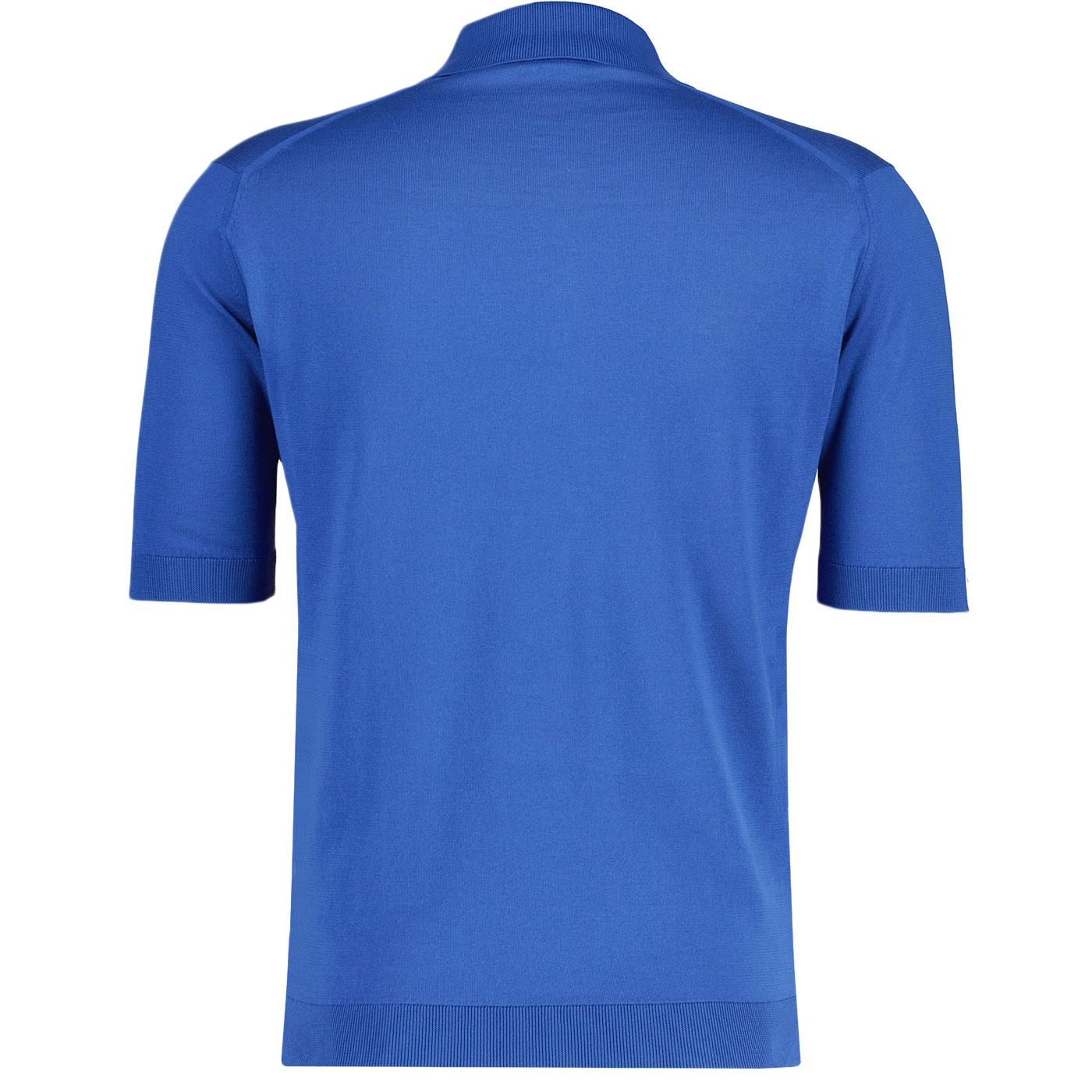 JOHN SMEDLEY ISIS COTTON POLO SHIRT ネイビー John Smedley Men's ISIS Heritage Knit Polo Shirt in Navy
