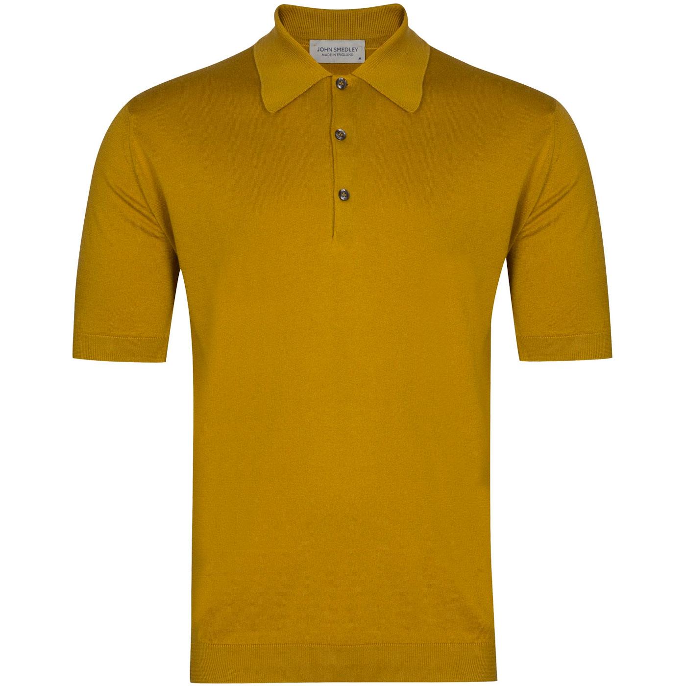 Isis JOHN SMEDLEY Made in England Polo Top Stamen Yellow