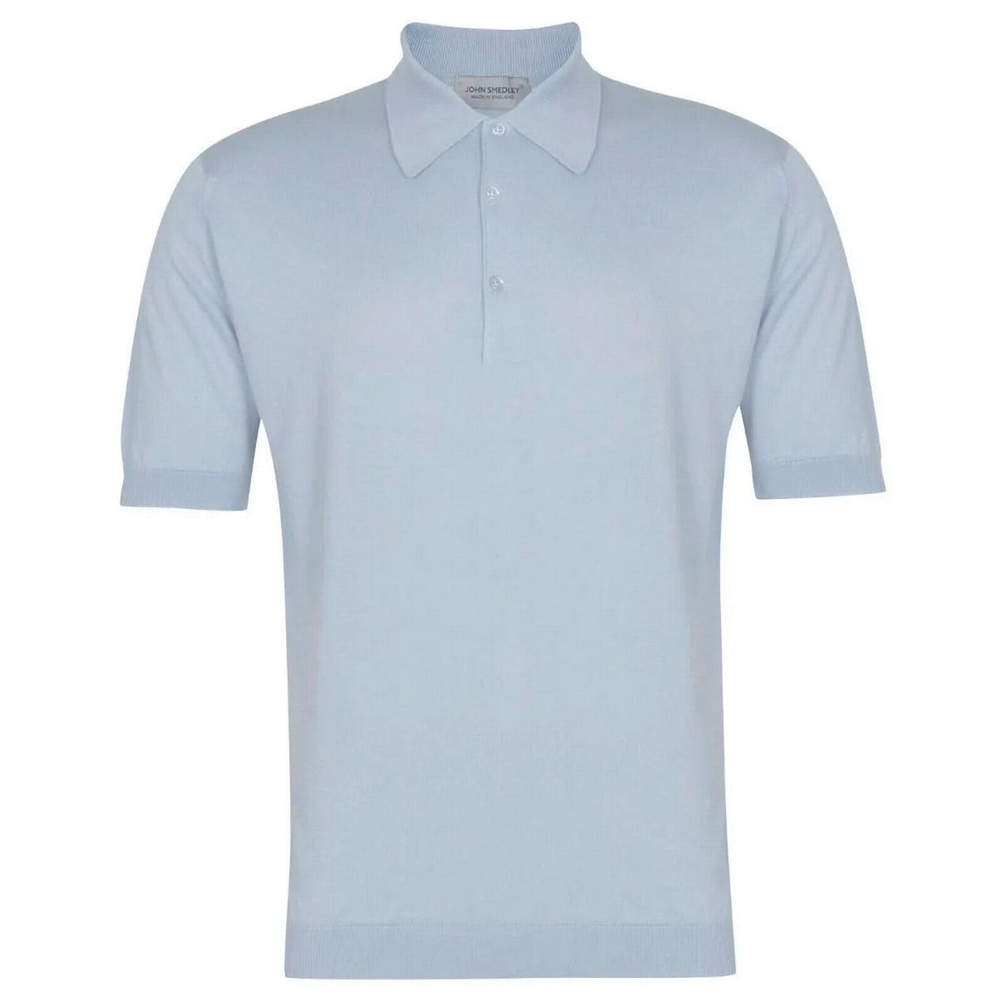 Isis JOHN SMEDLEY Made in England Polo Top in Coast Blue