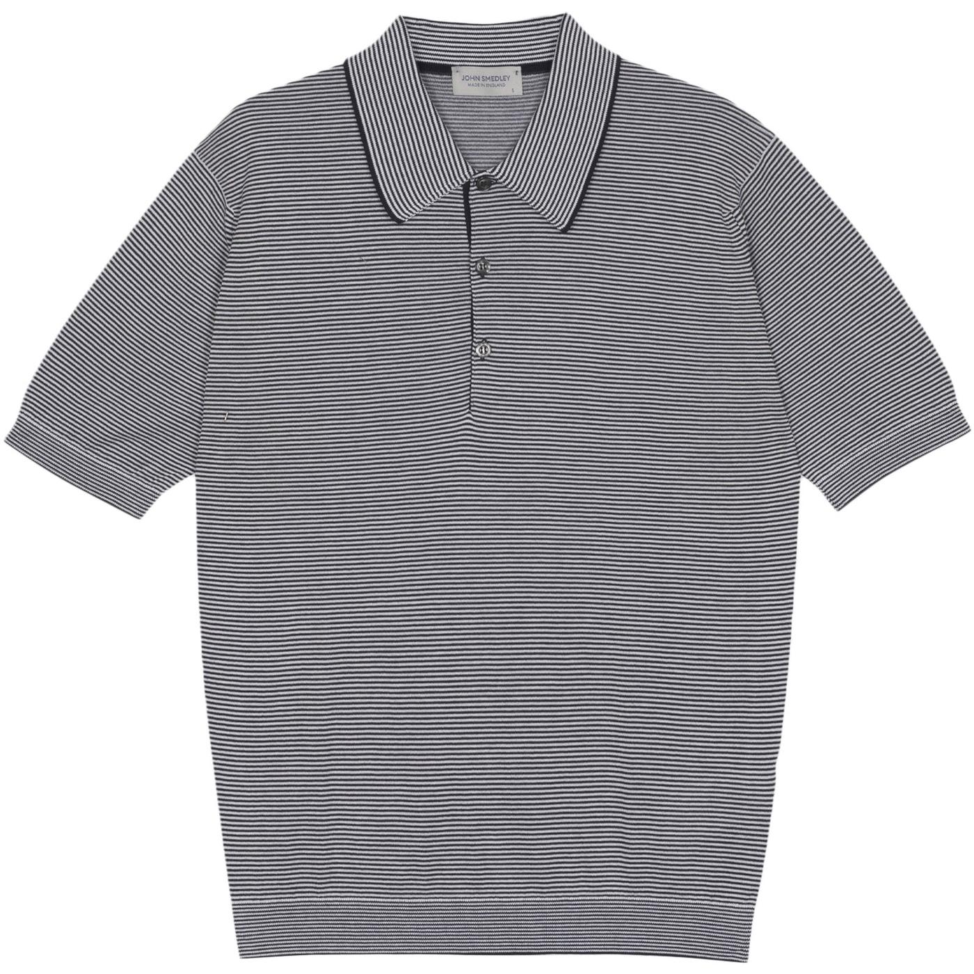 Kyson John Smedley Fine Stripe Mod Polo Shirt N/W