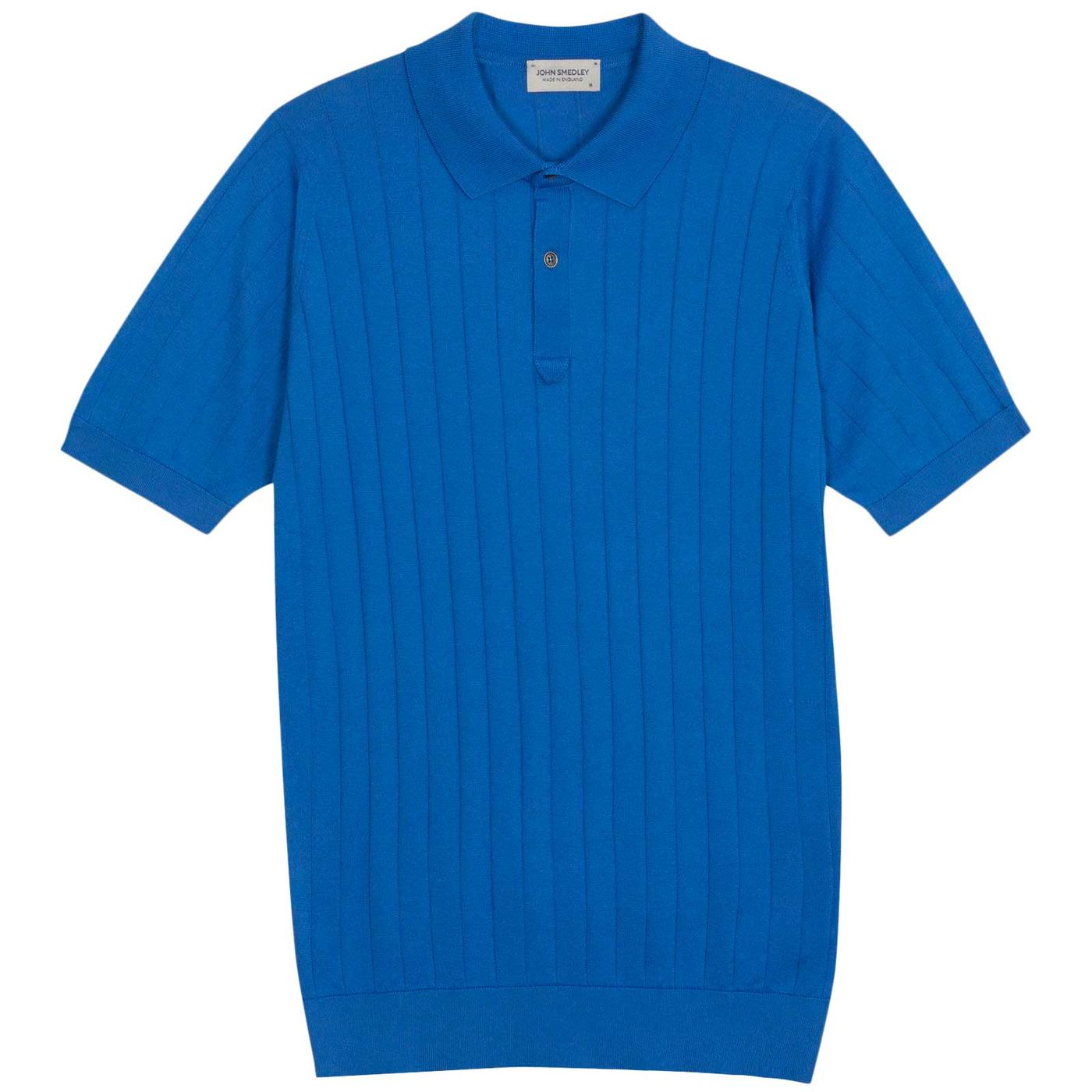 Leeshaw John Smedley Ribbed Stripe Polo Shirt EB