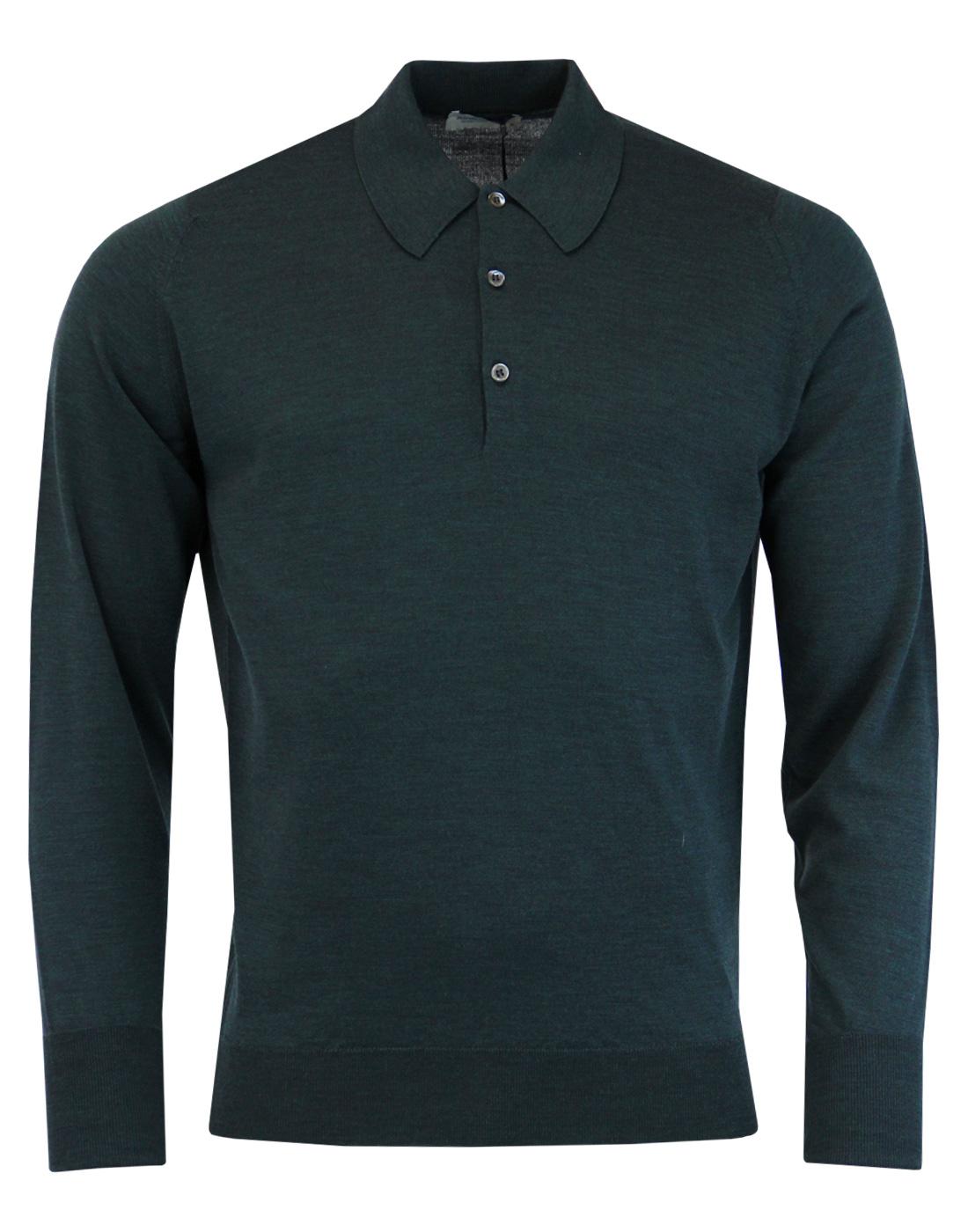 JOHN SMEDLEY Dorset Mod Made in England Knitted Polo Racing Green