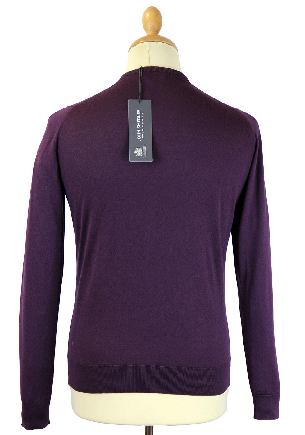 JOHN SMEDLEY Luke Retro 60s Mod Slim Fit Crew Neck Jumper Grape