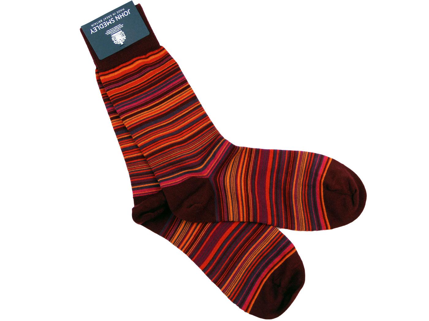 Tim JOHN SMEDLEY Retro Mod Multi Stripe Socks (Bo)