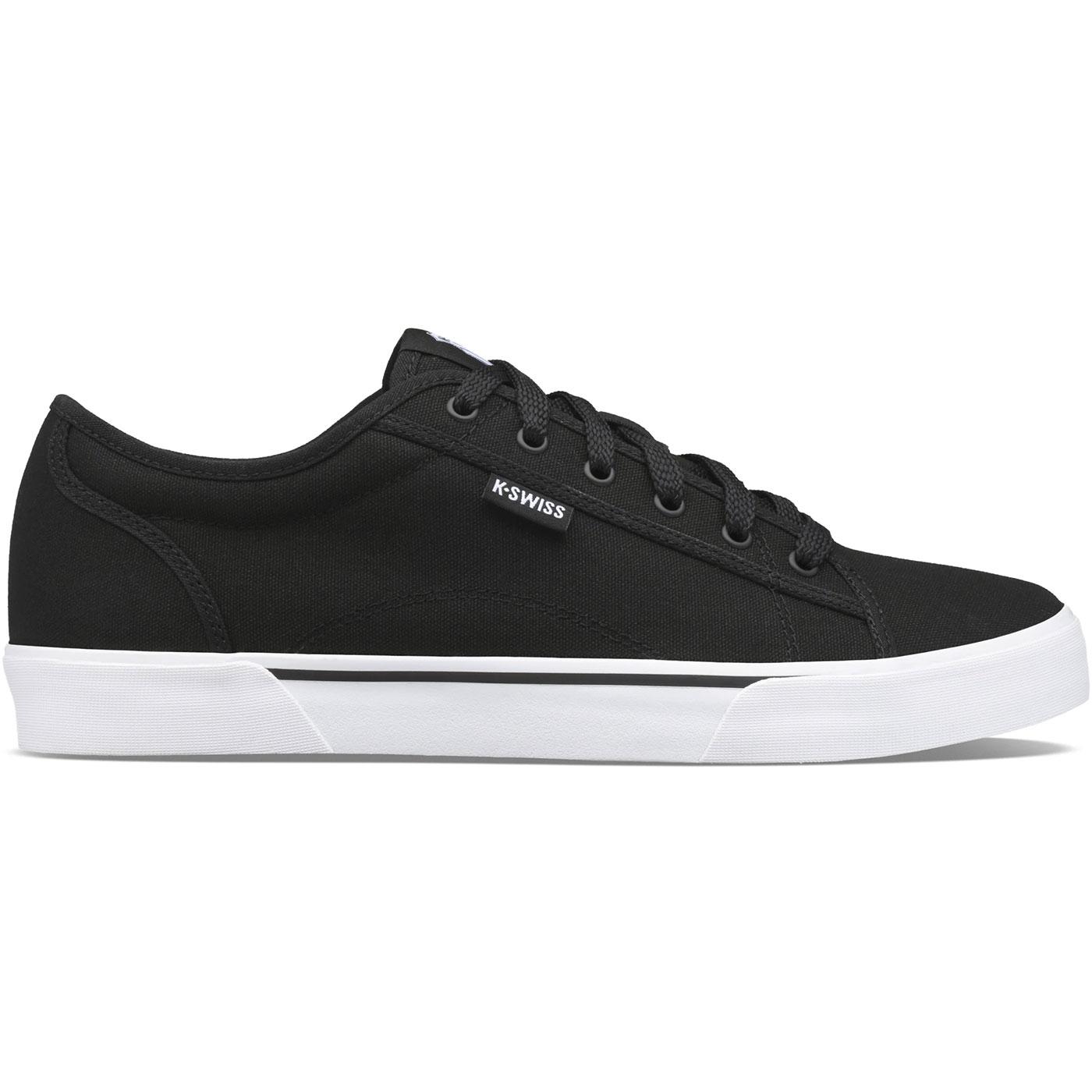K SWISS 'Port' Mens Retro Canvas Tennis Trainers in Black