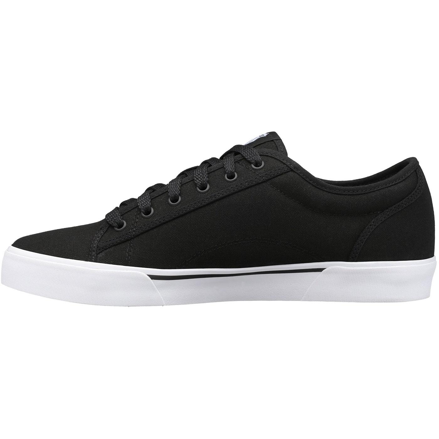 K SWISS 'Port' Mens Retro Canvas Tennis Trainers in Black