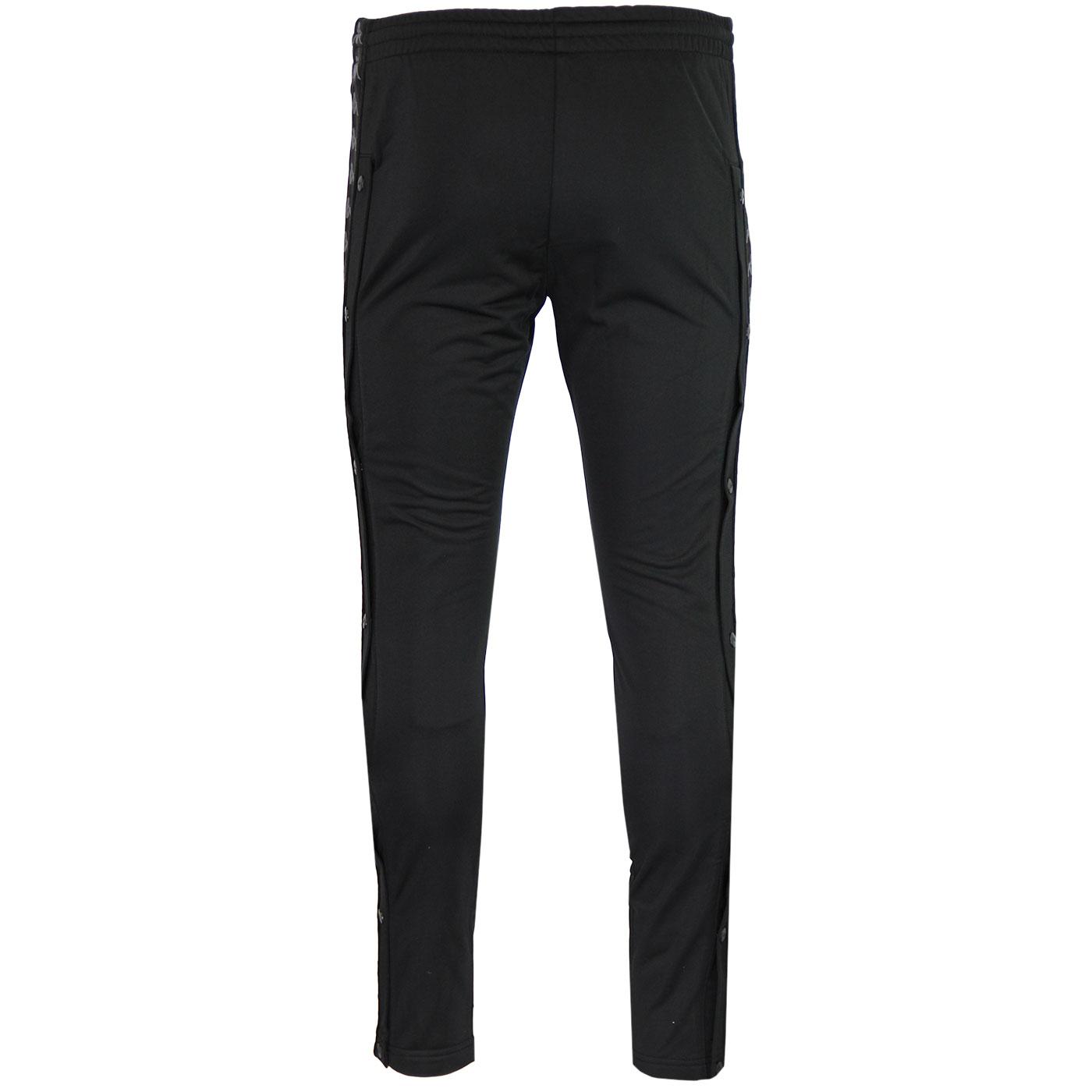 KAPPA Banda Astoria Retro Popper Track Pants in Black/Grey