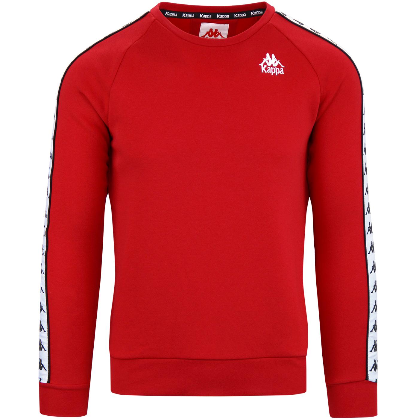 KAPPA Arbir Banda Retro 80s Taped Sleeve Sweatshirt in Red