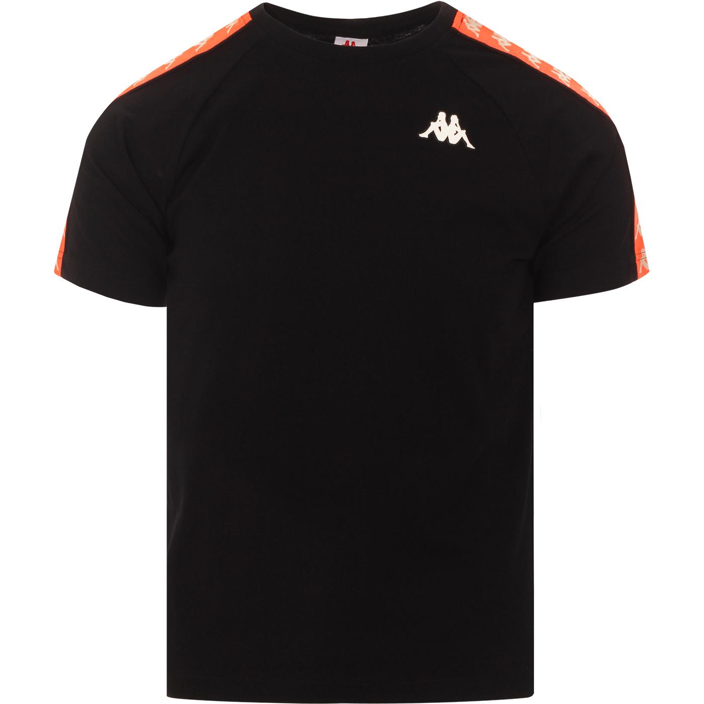 Coen KAPPA Retro 80s Taped Sleeve T-Shirt Black/Orange