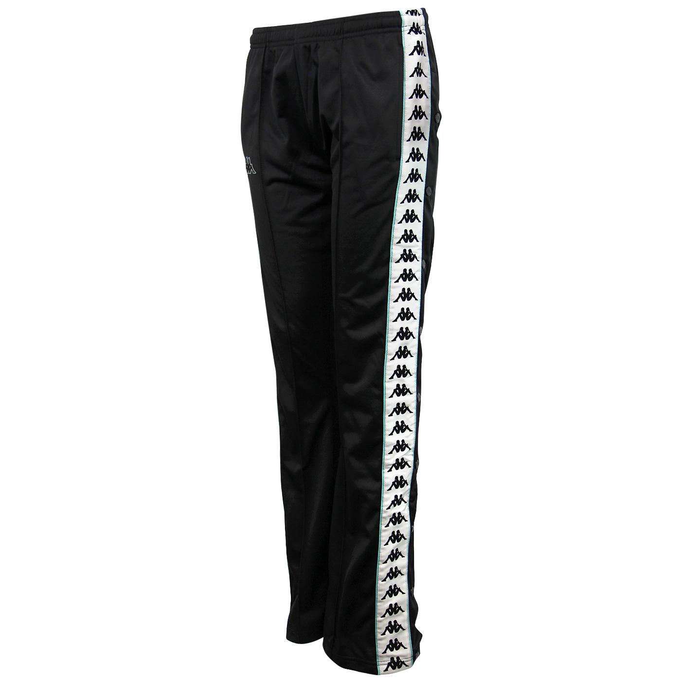 kappa astoria black logo track pants