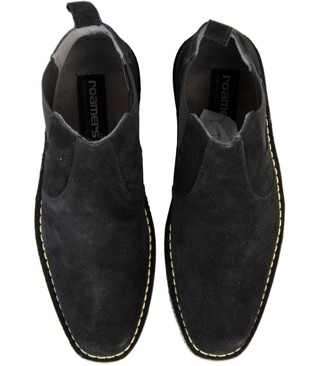 Kings Road Kalahari Retro Mod Chelsea Desert Boots Black Suede