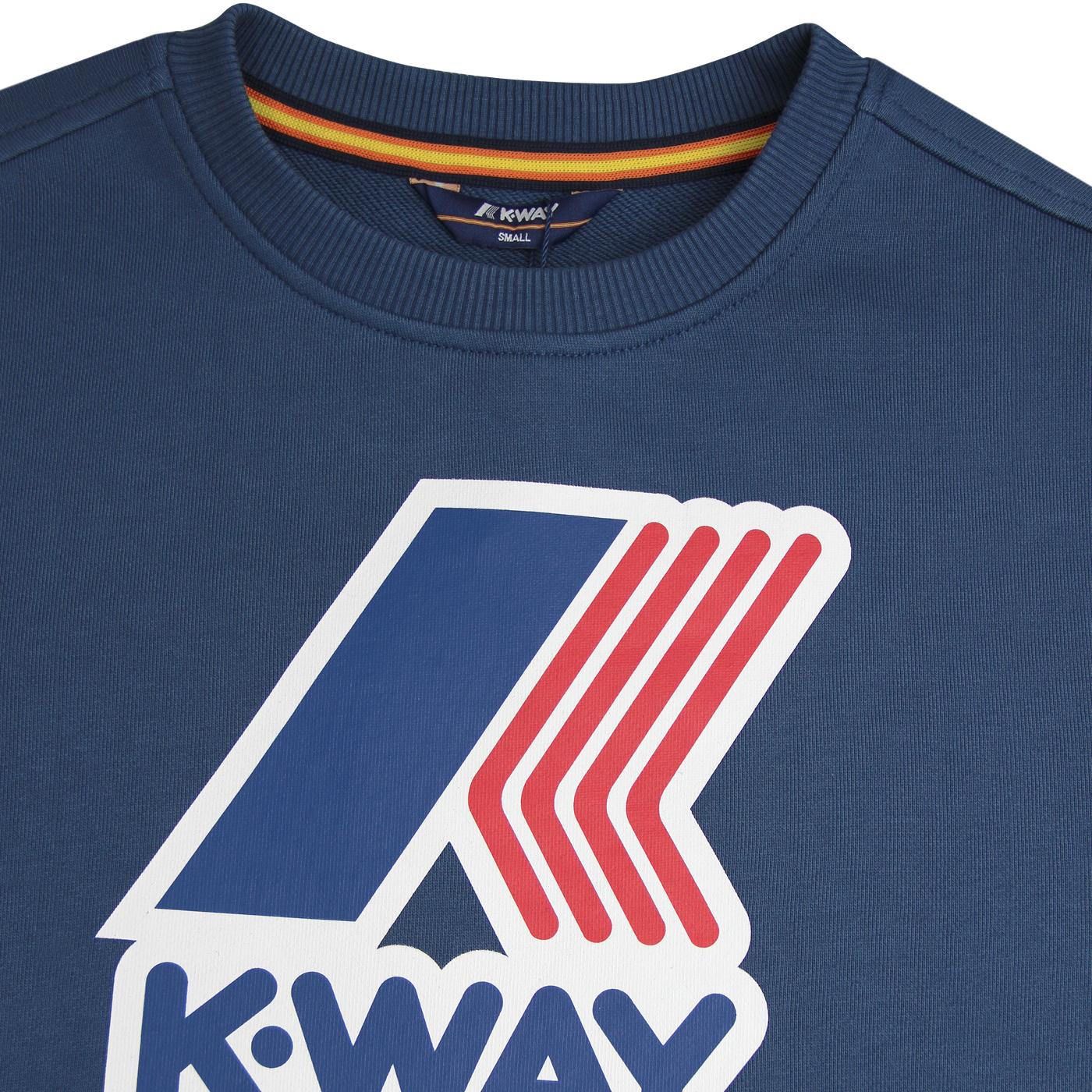 K-Way Augustine Spacer Macro Logo Mens Sweatshirt Blue Depht M 