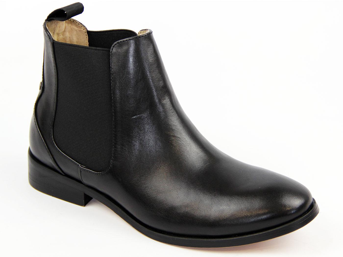 LACEYS Odele Gusset Retro 60s Mod Chelsea Boots in Black