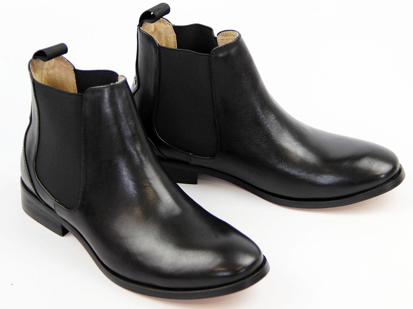 LACEYS Odele Gusset Retro 60s Mod Chelsea Boots in Black