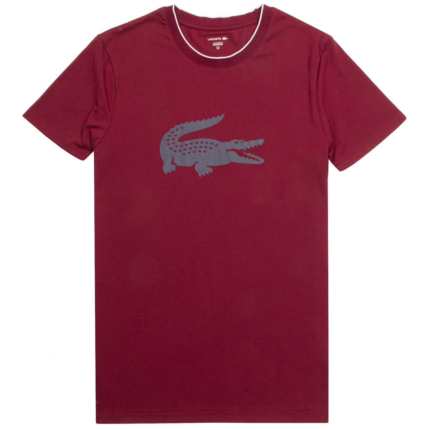 LACOSTE Retro Tipped Crew Neck Loungewear Tee DR