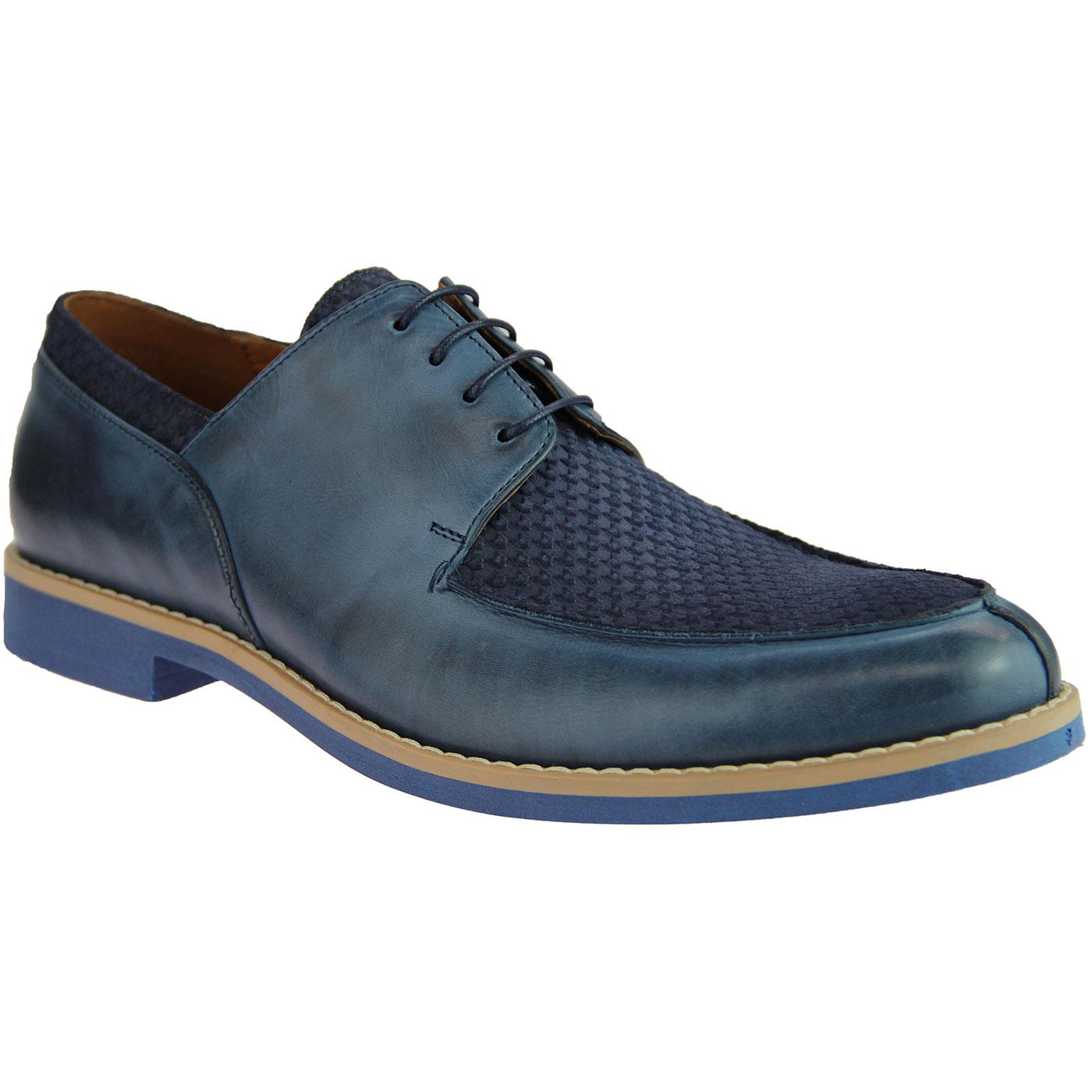 LACUZZO Retro Mod Dogtooth Stamp Suede Shoes 