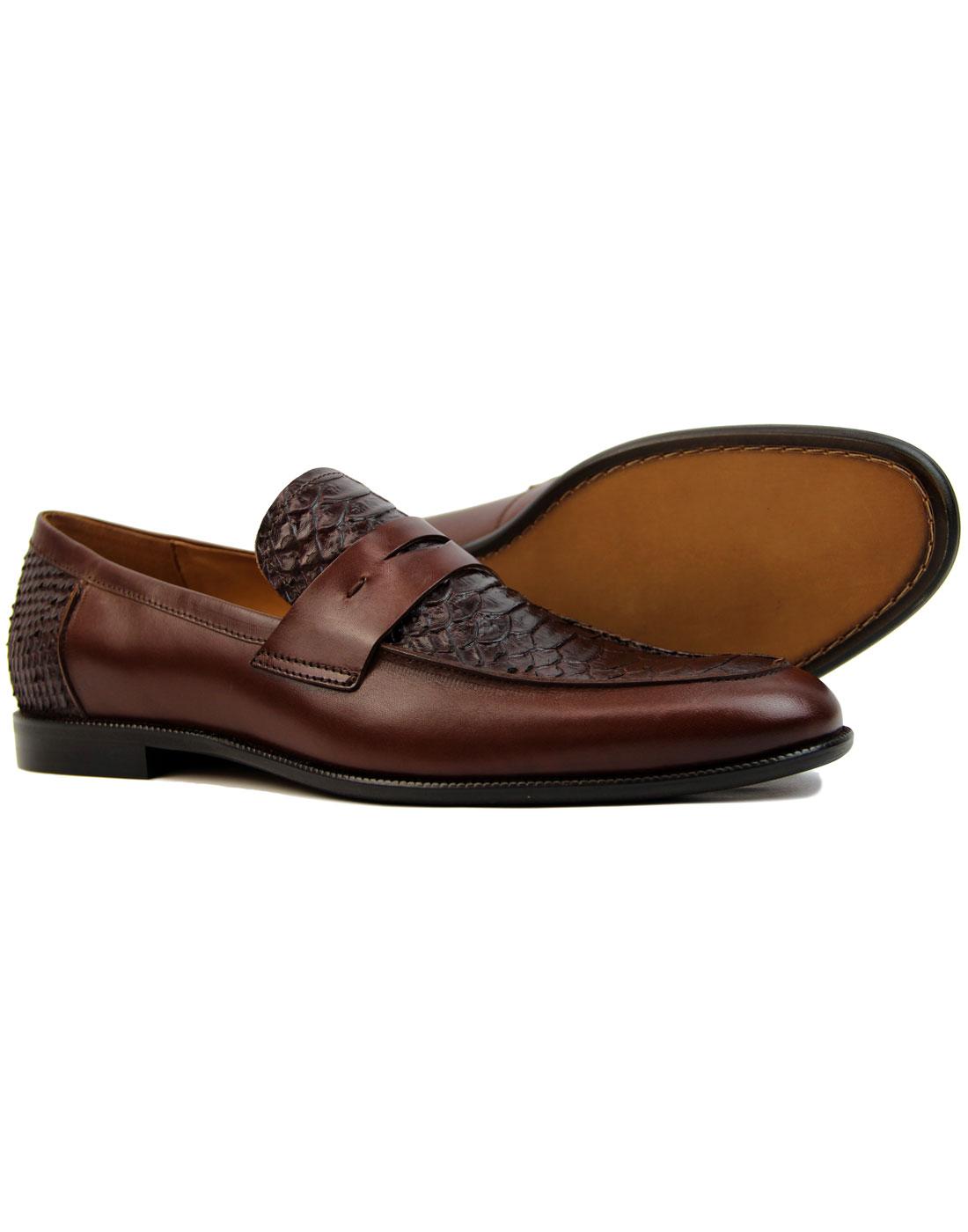 brown croc loafers