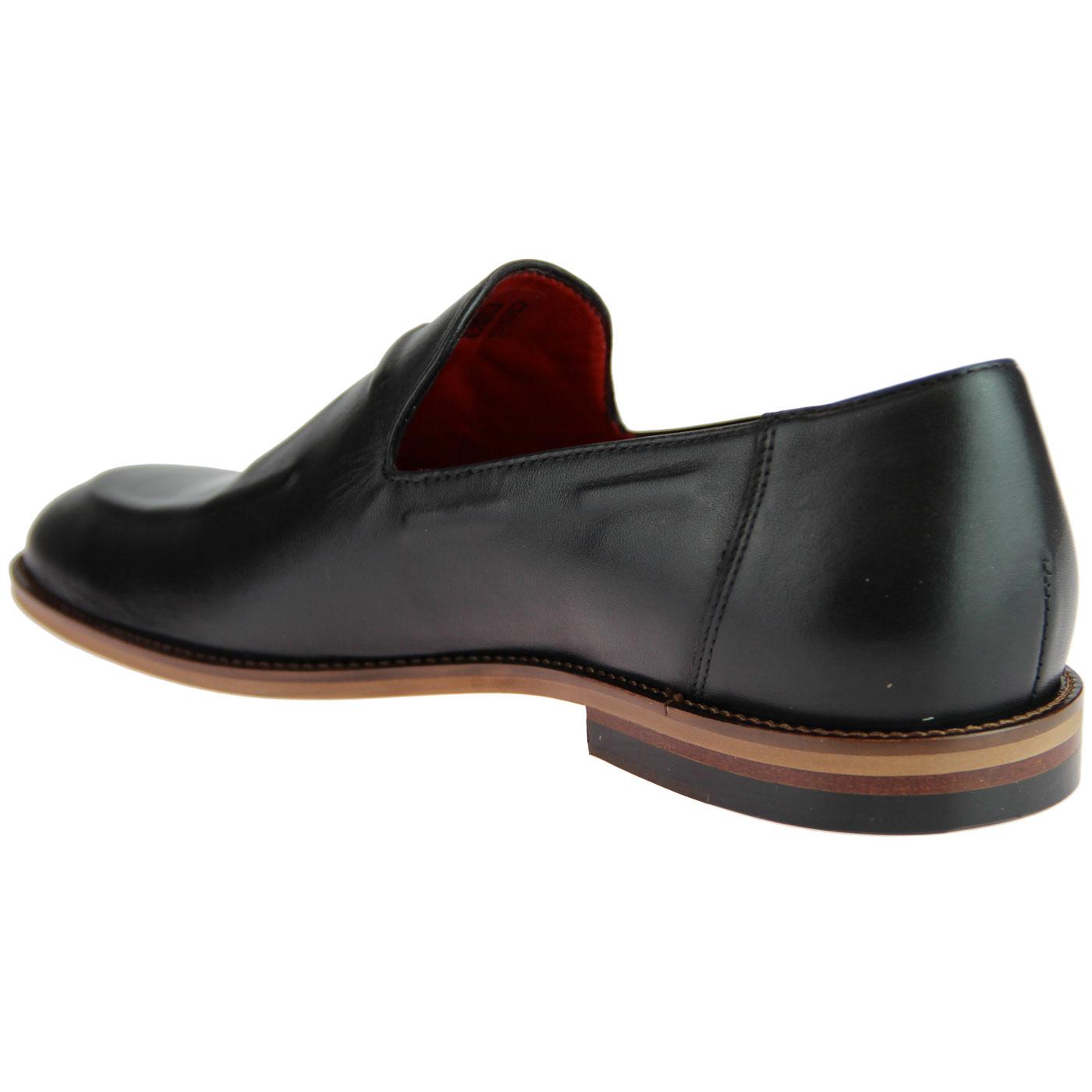 H by Hudson Dickson Tan Mens Smart Leather Tassel Loafer Slip On Shoe 