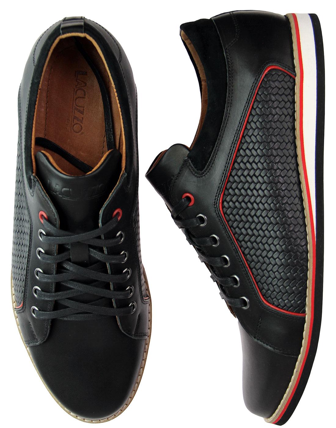 LACUZZO Northern Soul Weave Casual Trainer Shoes in Black