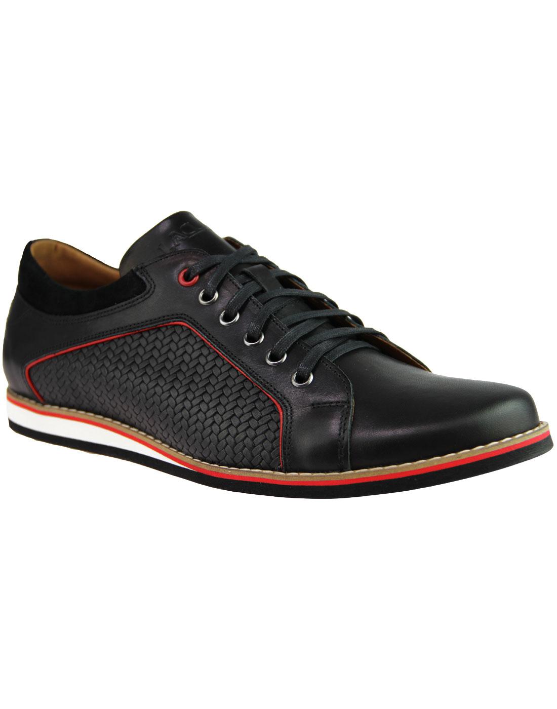 LACUZZO Northern Soul Weave Casual Trainer Shoes in Black