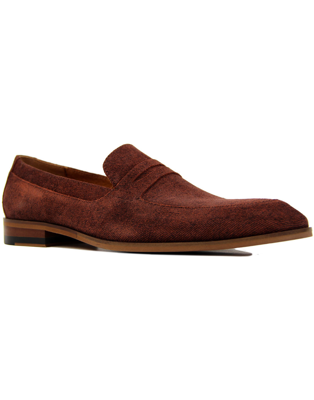 LACUZZO Retro Mod Two Tone Textured Suede Loafers