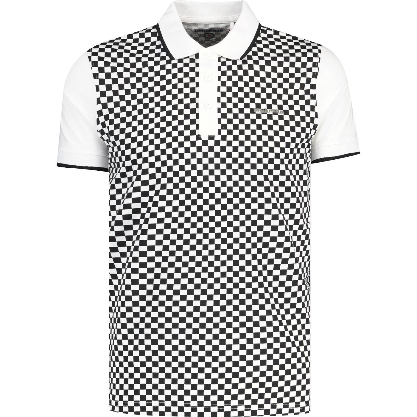 Lambretta Retro 2Tone Chequerboard Polo Shirt W