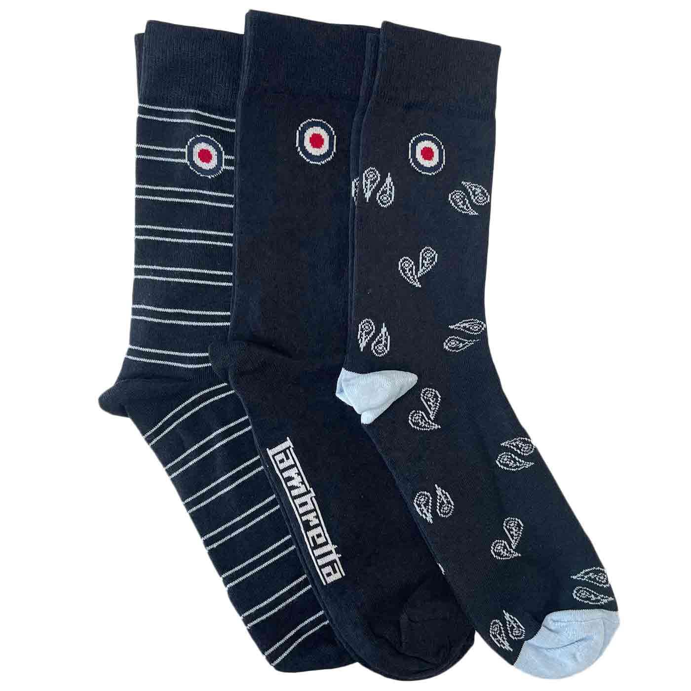 Lambretta Clothing Three Pack Men's Paisley Socks