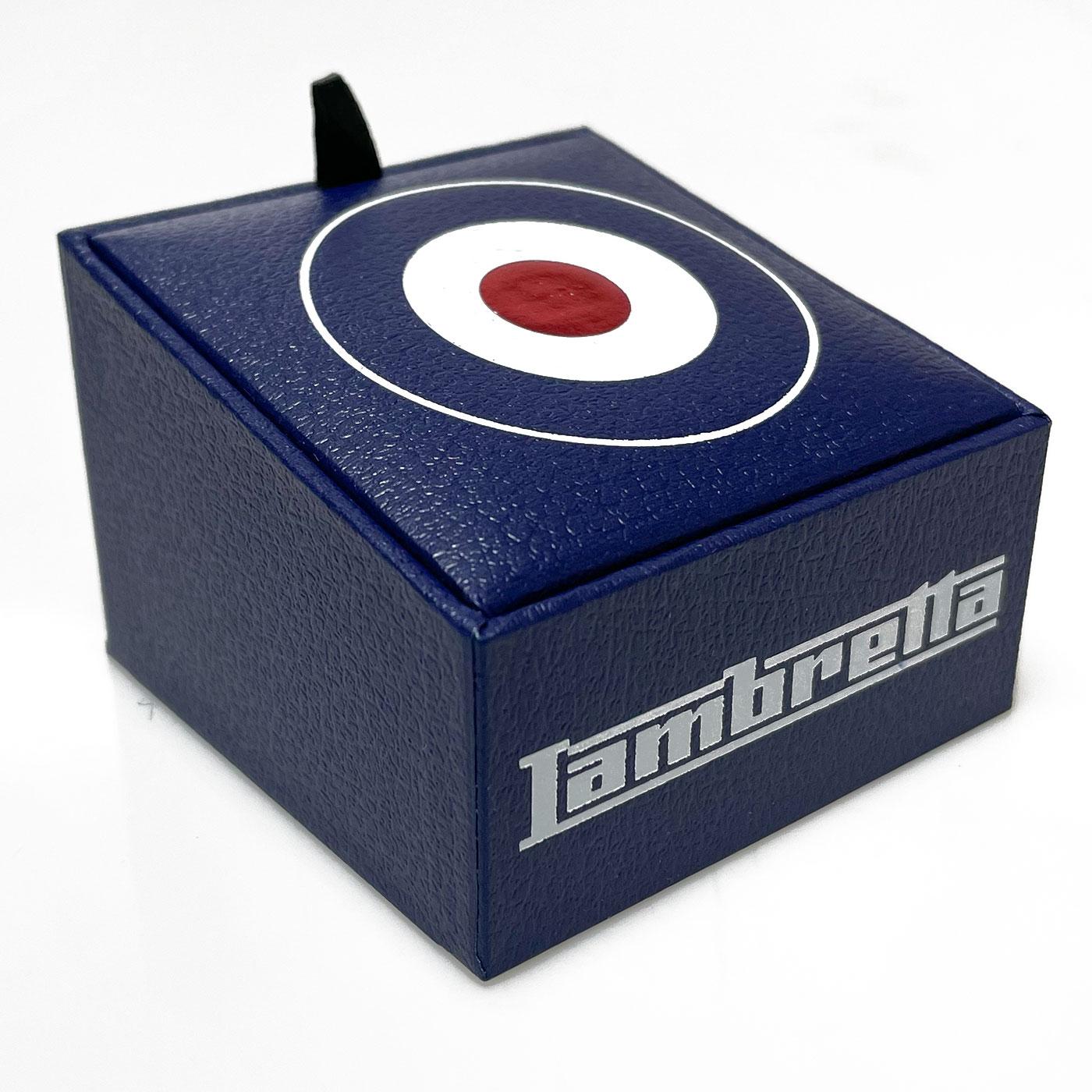 Lambretta Retro Mod Target Bullet Back Cufflinks Gift Set