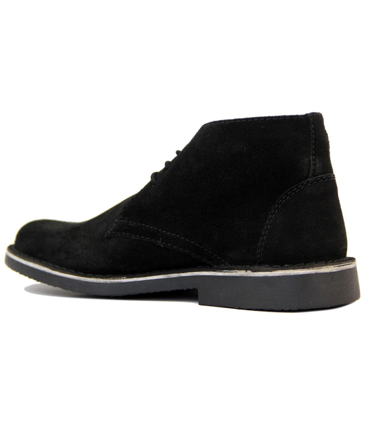 LAMBRETTA Carnaby Retro 60s Mod Suede Desert Boots in Black