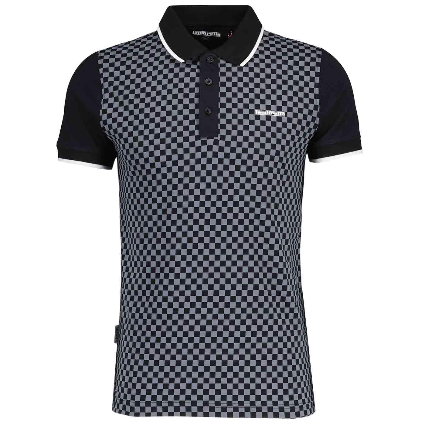 Lambretta Retro 2Tone Chequerboard Polo Shirt B