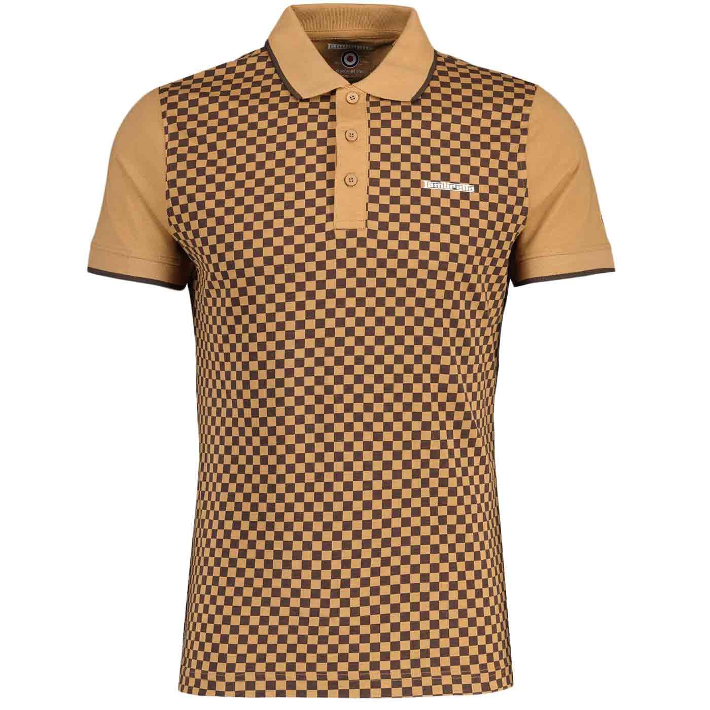 Lambretta Retro 2Tone Chequerboard Polo Shirt T