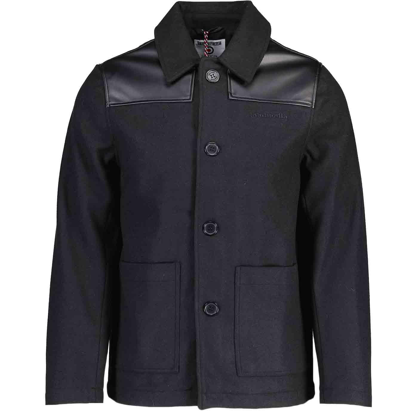 Lambretta Clothing Retro 50s Wool Effect Black Donkey Jacket