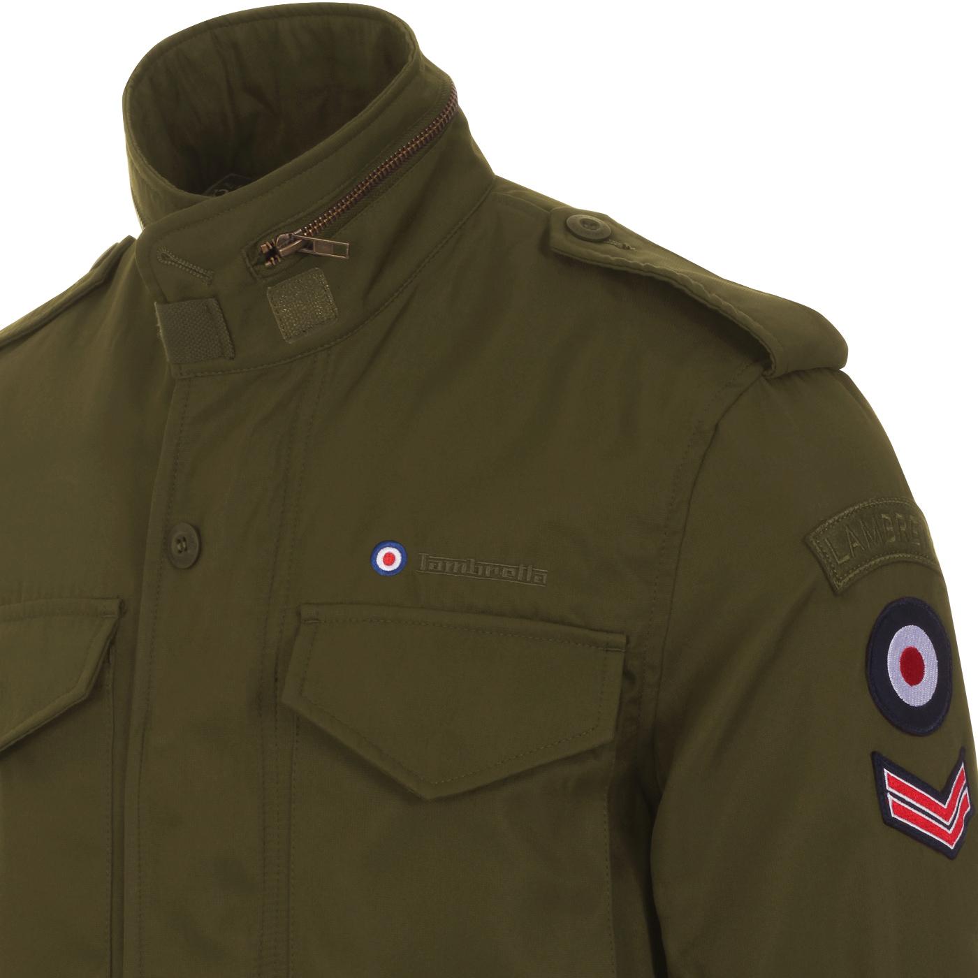 LAMBRETTA Men\'s Retro Field Military Mod Khaki in Jacket