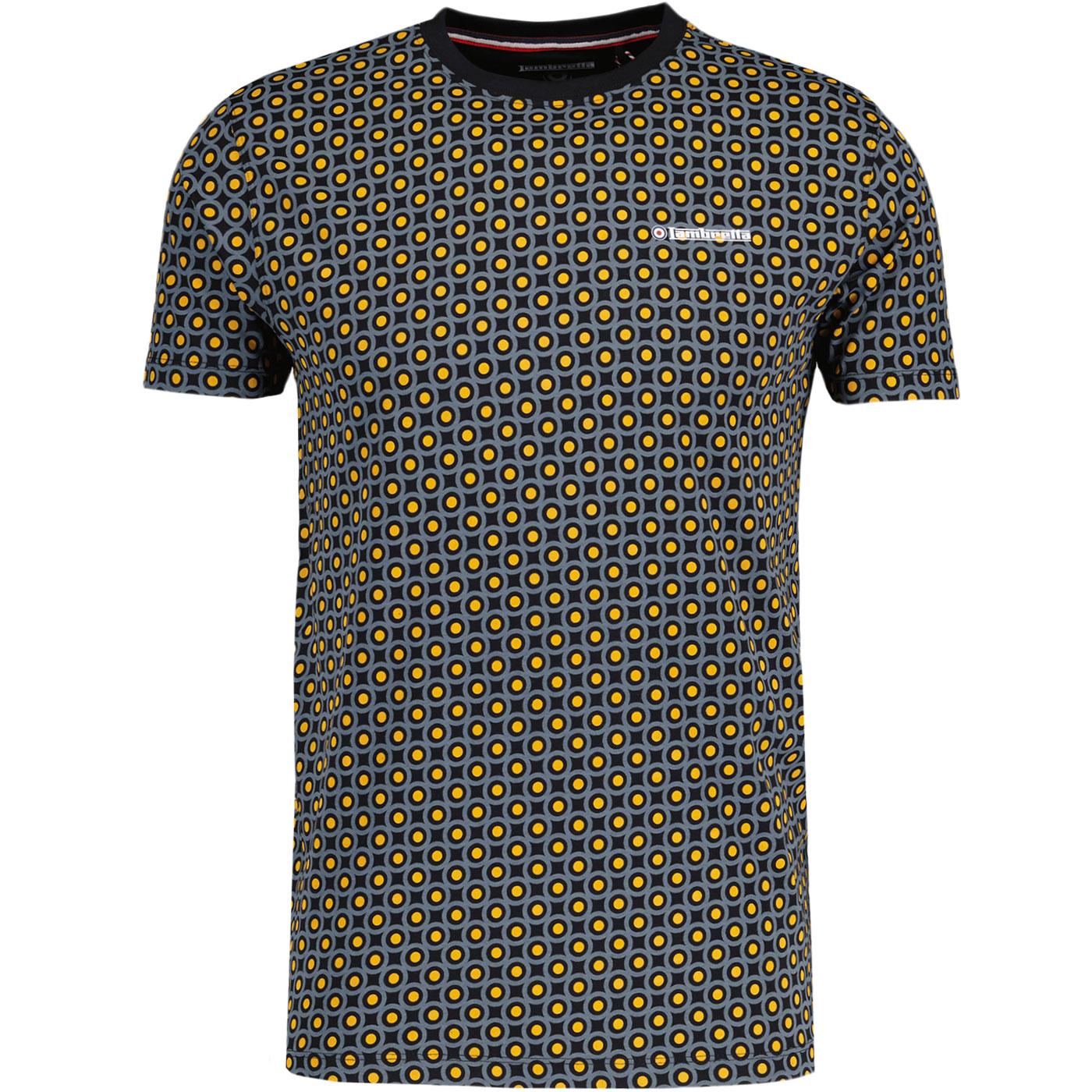 Lambretta Retro Mod Geo Target T-shirt (Black)