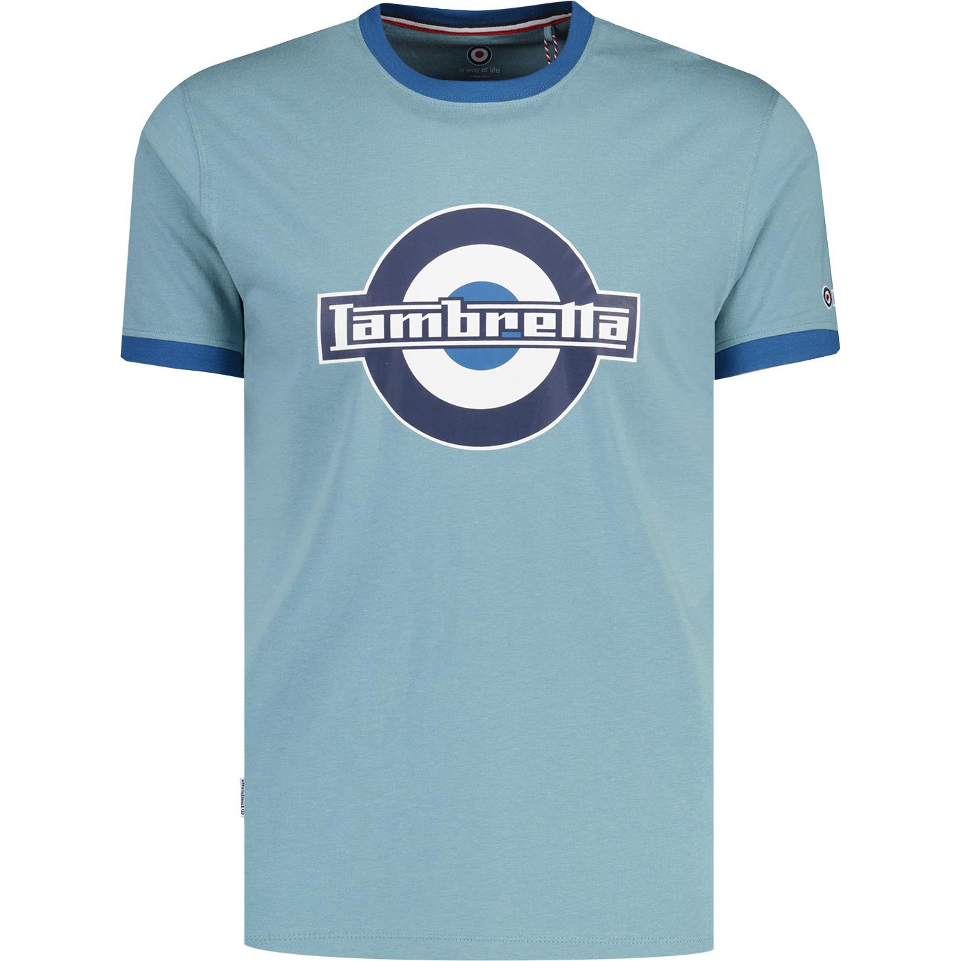 Lambretta 1960s Mod Logo Retro Ringer T-shirt S/B