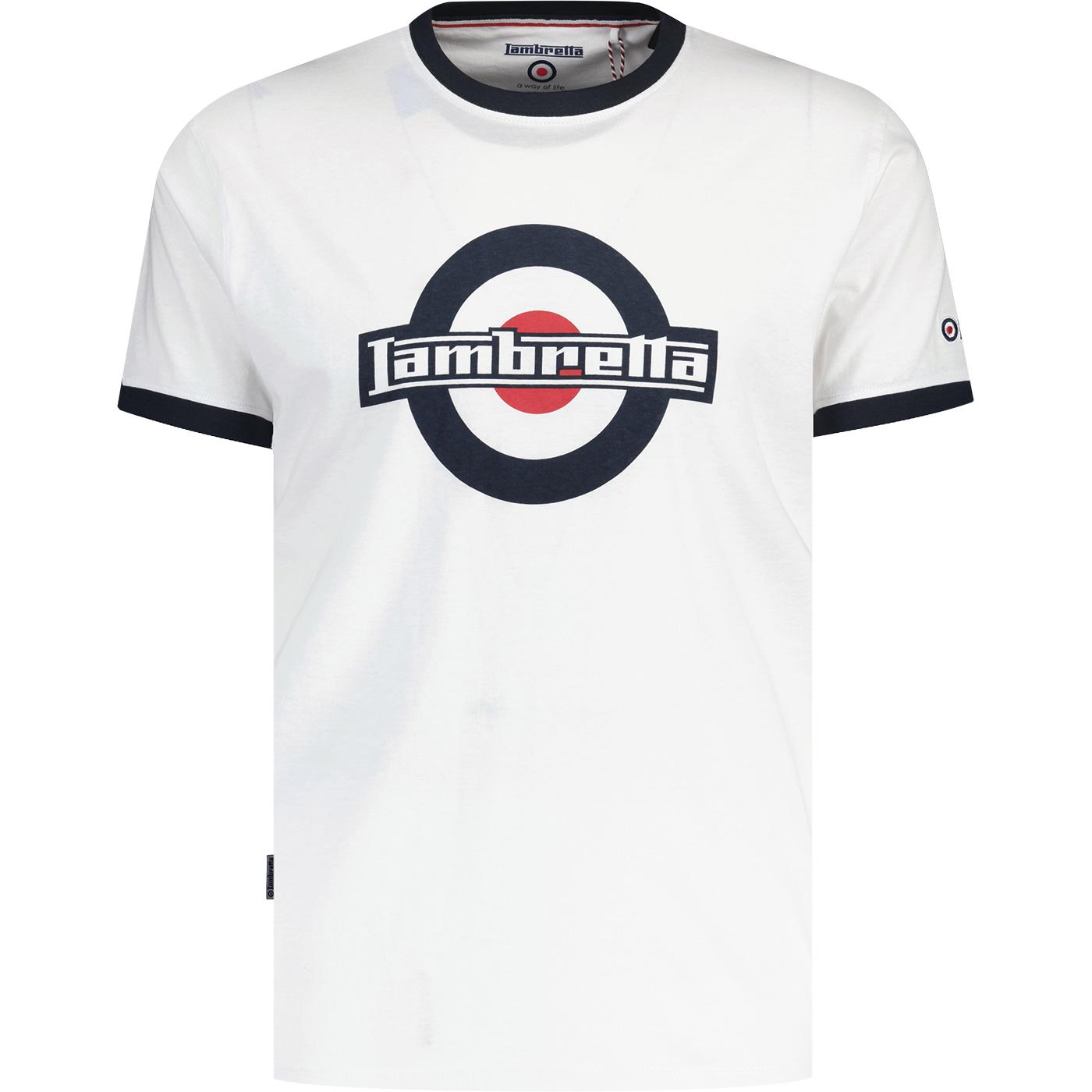 Lambretta 1960s Mod Logo Retro Ringer T-shirt W/N